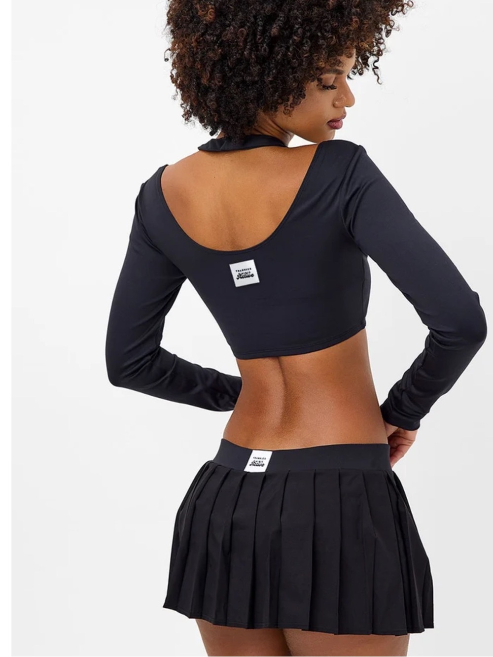 Frankie’s bikinis windy tennis black mini skirt
